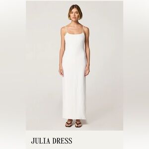 CLYQUE Julia Dress - Maxi Linen Dress with Back Slit